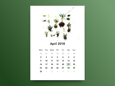 calendar - dailyUi 038 calendar daily ui challenge dailyui dailyui038 plant