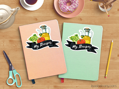 FREE Food Illustrations + Mini Tutorial cooking cover design food foodie free freebie graphics illustration notebook stationery tutorial