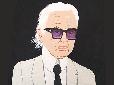 Karl Lagerfeld fashion illustration karl lagerfeld painting portrait