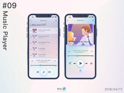 Re dailyui009 Music Player dailyui lalaland musicplayer sketchapp