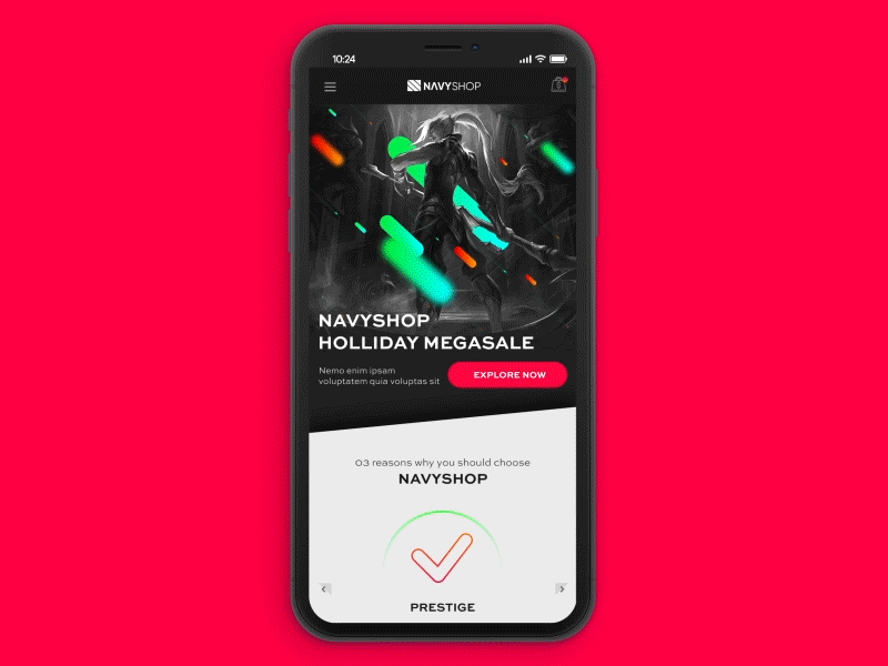 NAVYSHOP Mobile Prototype concept mobile motion prototype ui website