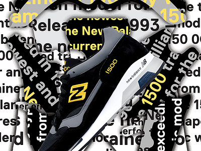 New Balance 1500 1500 black boston encap grey made in england nb new balance poster sneaker typography yellow