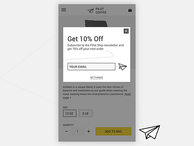 DailyUI - 016 - Pop-Up / Overlay 016 dailyui ecommerce newsletter subscription overlay pop up pop up