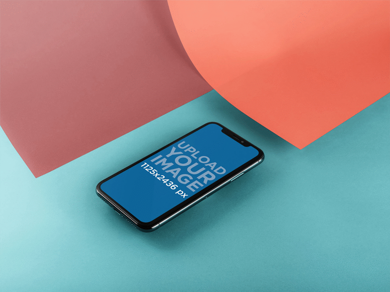 Iphone X Mockup Floating Under Two Pasteboards digital marketing graphic design iphone iphone mockup iphone x iphone x mockup mockup ui ui design ux ux design web design