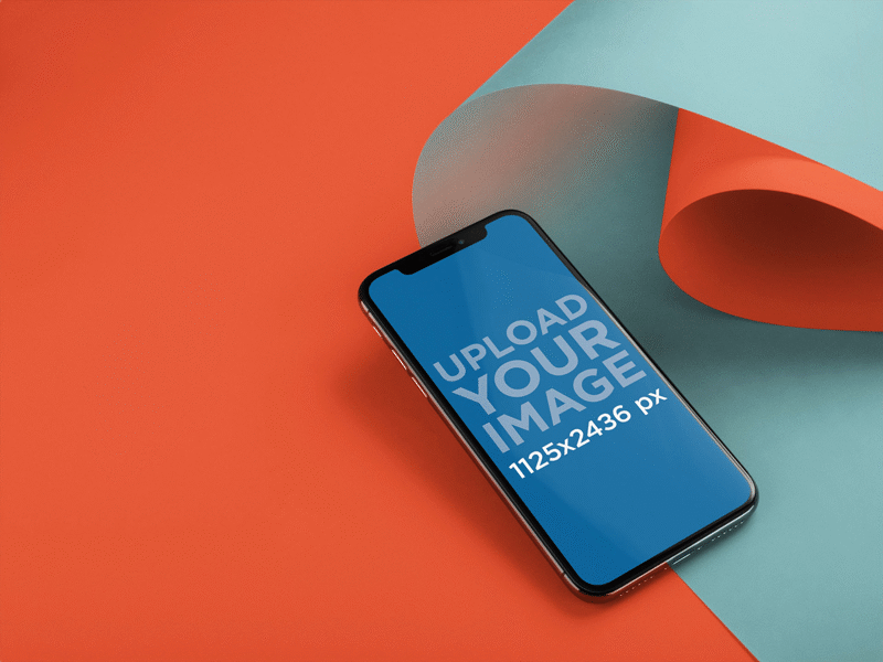 Iphone X Mockup Lying Next To Rolled Up Pasteboards digital marketing graphic design iphone iphone mockup iphone x iphone x mockup mockup ui ui design ux ux design web design