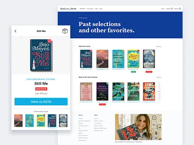 Book of the Month Shopping Experience book of the month books checkout e commerce product reading shopping