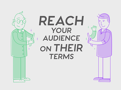 Reach Your Audience color green illustration purple upa vector