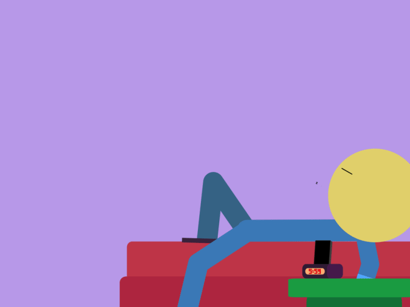 No Text Messages 2d after effects alarm clock animation bed lonely loop motion design no friends sleeping text message