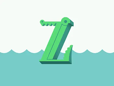 Z For Zoo flat design icon illuminated letter illustration letter lettering type vector