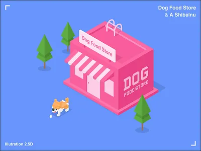 Dog Food Store & A ShibaInu dog food store house illustrations shibainu ui
