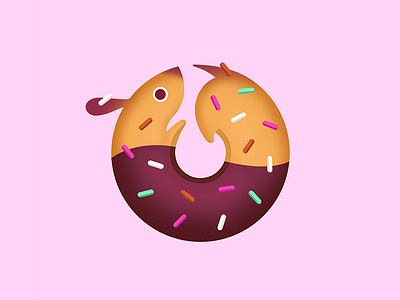 Donut Dog circle dessert dog donut donut dog illustration sprinkles vector