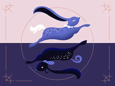 Gemini Rabbit astrology gemini horoscope illustration mercury rabbit rabbits vector zodiac