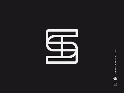 Southpaw Sports black and white court curves icon letter lines logo mark s southpaw sports symbol