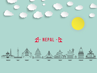 Nepal Kathmandu City - Vector Art art beauty city designs graphics illustrator kathmandu nepal temple tourism travel