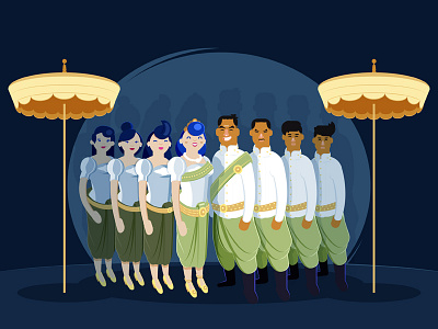 Traditional Khmer wedding family - Flat-design asia cambodia ceremonial emotion family flat design happiness khmer love together traditional wedding