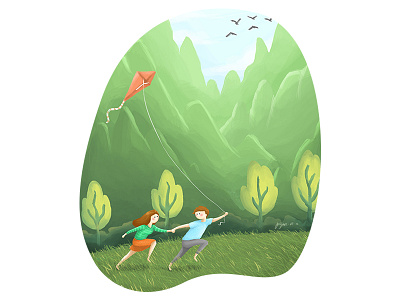 Run To Simplicity childrens book illustration digital painting illustration