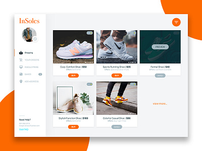 Insole ecommerce shopping ui ux web web interface website