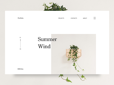 Summer-Wind clean header landing page minimal minimalism plant website