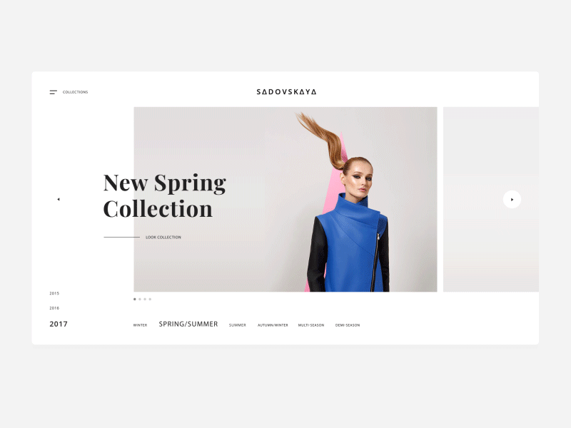 Web portfolio for Sadovskaya animation e commerce fashion interface minimal ui ux wear web