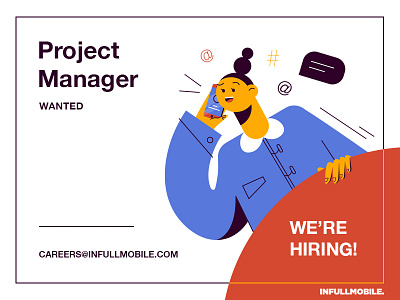 Join us! design illustration job offer simple we are hiring