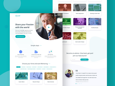 Clyver - Landing Page home page landing page lean ux ui learning app mentee mentor ui ux web app