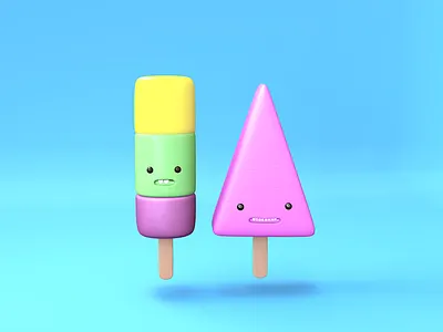 Letter N 36 days of type 3d character cute lettering popsicle render typography vectary