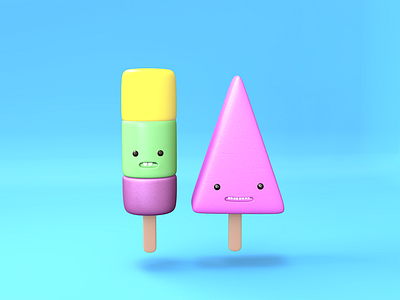 Letter N 36 days of type 3d character cute lettering popsicle render typography vectary