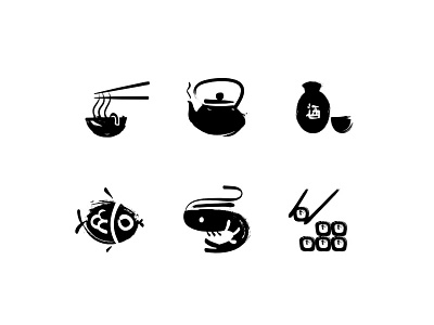 Sushi - Sumie Icon Set brush icon icons ink oriental style sumie sushi