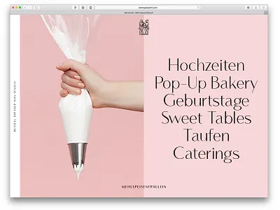 Mehlspeisenfraeulein website bakery cake millenial pink minimal screen design website