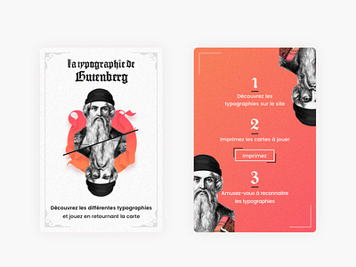 Card game, Typography Gutenberg cards css game gradient gutenberg printweb sketch typo ui