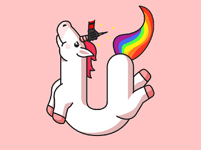 U for Unicorn feat. Deadpool 36daysoftype color deadpool icondesign illustration marvel ryanreynolds unicorn vector vectorart