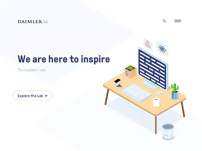 DAIMLER lab design digital design illustration lab landingpage webdesign website