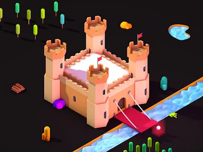 H - 36 days of type 36days h 36daysoftype 36daysoftype 05 bridge c4d castle cinema4d h render rendering sea