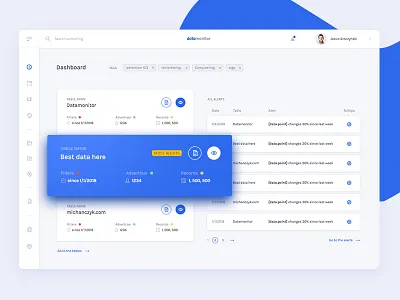 Datamonitor - 1st screen app chart dashboard data saas software ui ux web webdesign