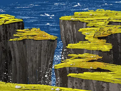 Irish Cliffs illustration ireland irish irish coast coast rough sea seas waves