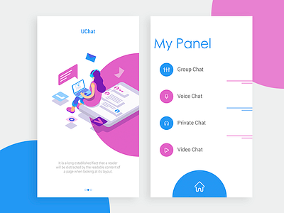 Chat App Exploration-2 app chat colorful design interface trendy ui ux