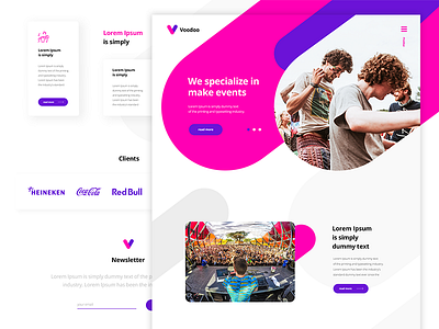 VOODOO - Landing Page colors design designer event flat landing landingpage logo ui web website