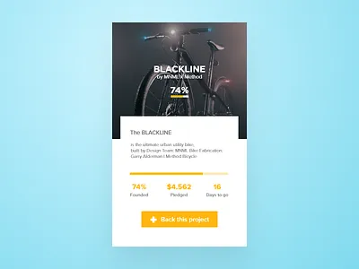 Daily UI #032 bike crowdfunding dailyui ui
