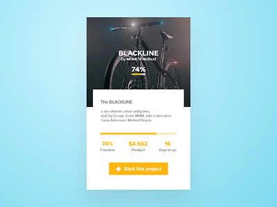Daily UI #032 bike crowdfunding dailyui ui