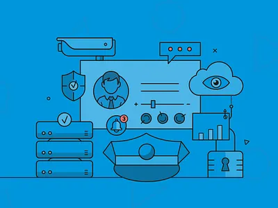 Header image data security and privacy protection camera cloud compliance data gdpr governance illustration lock privacy protection security server