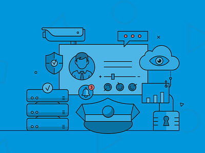 Header image data security and privacy protection camera cloud compliance data gdpr governance illustration lock privacy protection security server