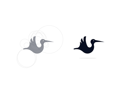 Stork affinity designer circles grid icon logo mark stork wip