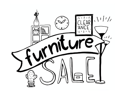 Prive Furniture Clearance Sale art black and white diy drawing furniture illustration