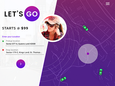 Landing Page Taxi booking design dribbble gradient landingpage photoshop product taxi ui website