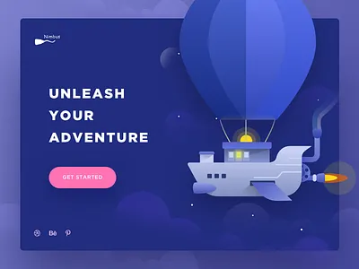 Nimbus illustration adventure airship dribbble illustration nimbus stars sudhan