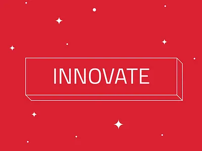 I N N O V A T E 3d design line minimal modern red simple stars title type