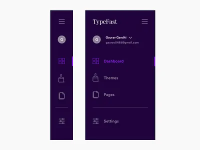 Sidebar Menu (Dark) dark scheme design menu navigation sidebar skin uidesign