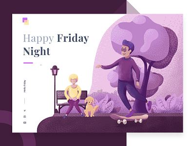 Friday Homepage home page illustration landing page skate