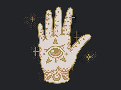 The Argus board distressed halftones illustration illustrator mystic oracle ouija retro vintage