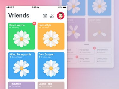 Vriends app friends ios mobile social socialmedia ui